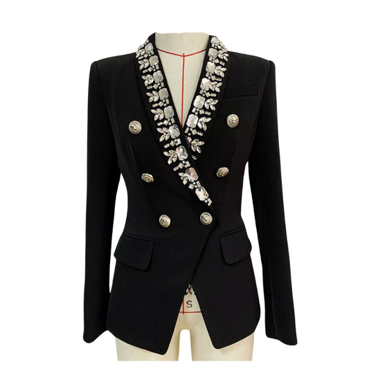 Zalithia Luxury Fitted Double-Breasted Blazer