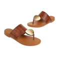 Load image into Gallery viewer, Kemi Gold Cove Thong Summer Slippers for Women
