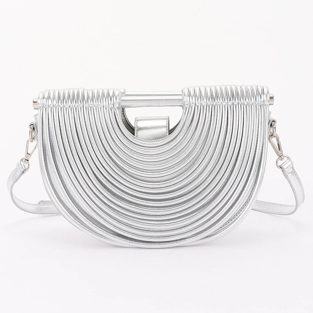 Metallic Faux Leather Noodle Bag