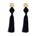 Load image into Gallery viewer, Cora Bohemian Shield Tassel Earrings
