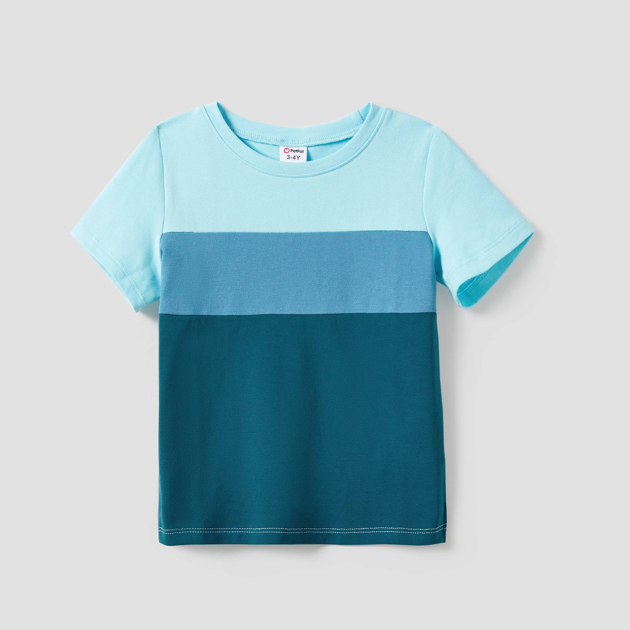 Family Matching Colorblock T-Shirt and Pineapple Strap Dress