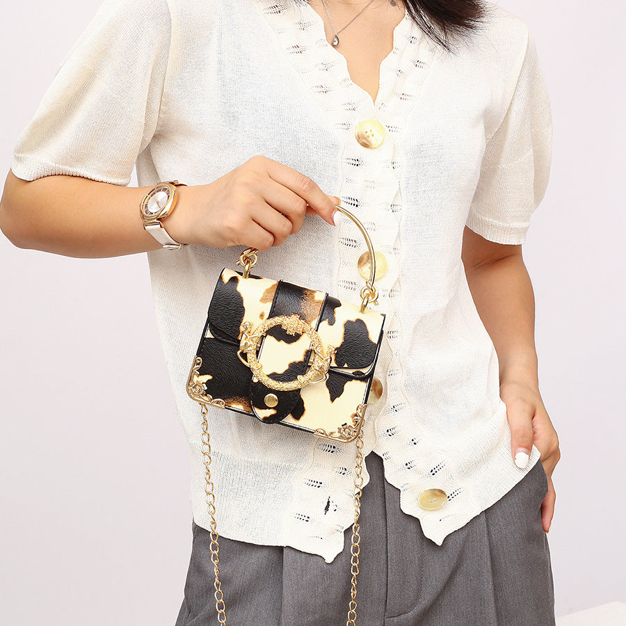 Ruth Cow Pattern Handbag Chain Crossbody Bag