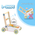 Load image into Gallery viewer, Wooden Baby Push Walker Toy with Blocks Learning Walker Toddler Safe. Prevents Tripping
