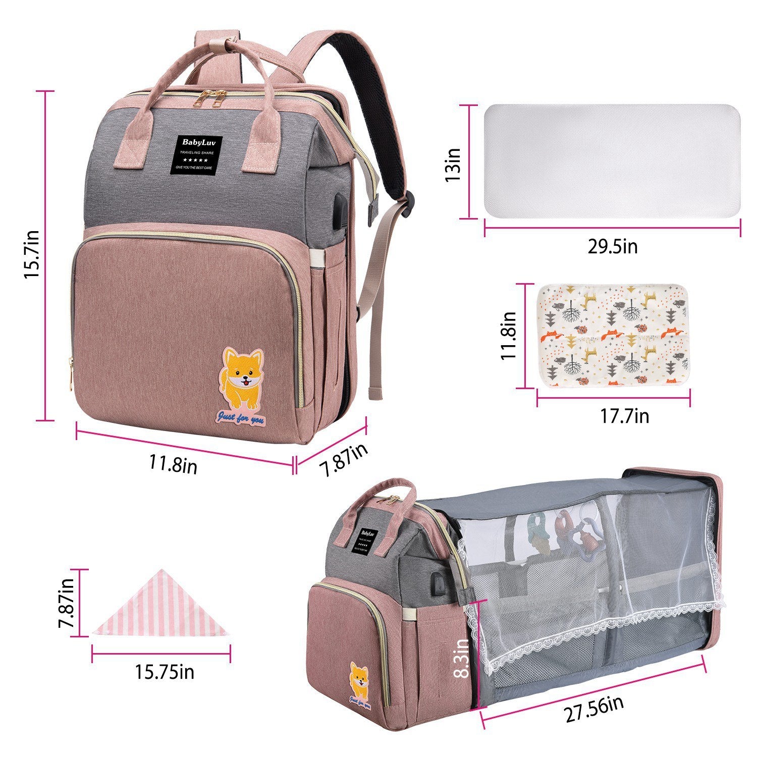 Spacious organization for baby essentials and personal items