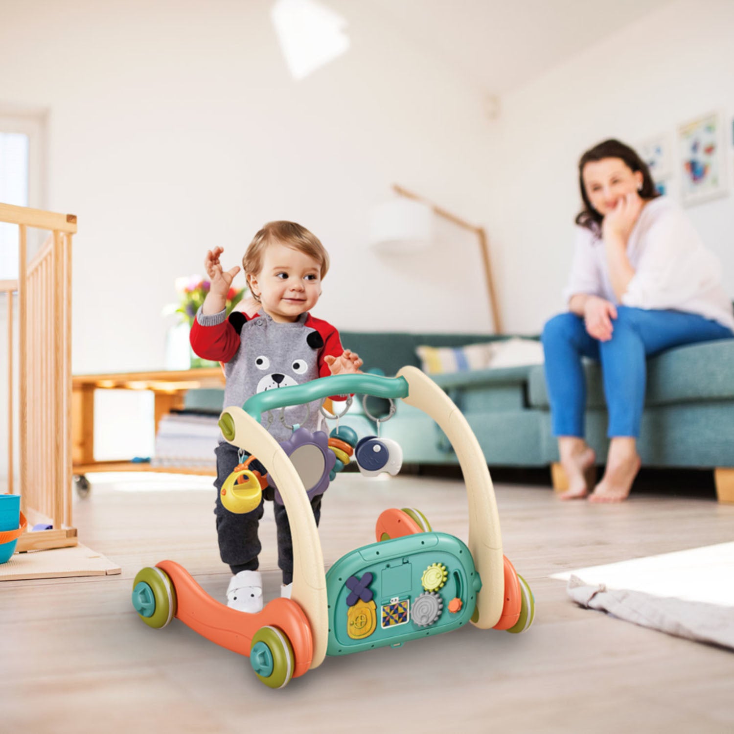 3 in 1 Baby Gym Playmat Learning Walker