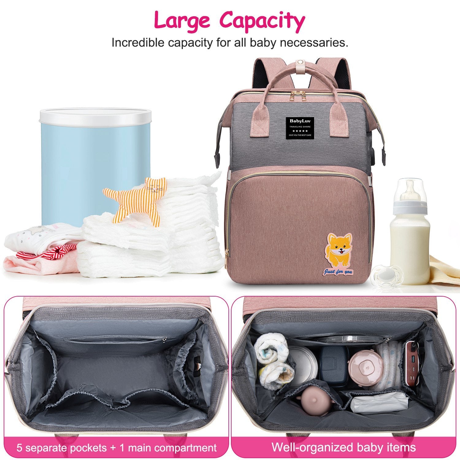 Versatile functionality as a diaper bag, changing table, and travel bassinet