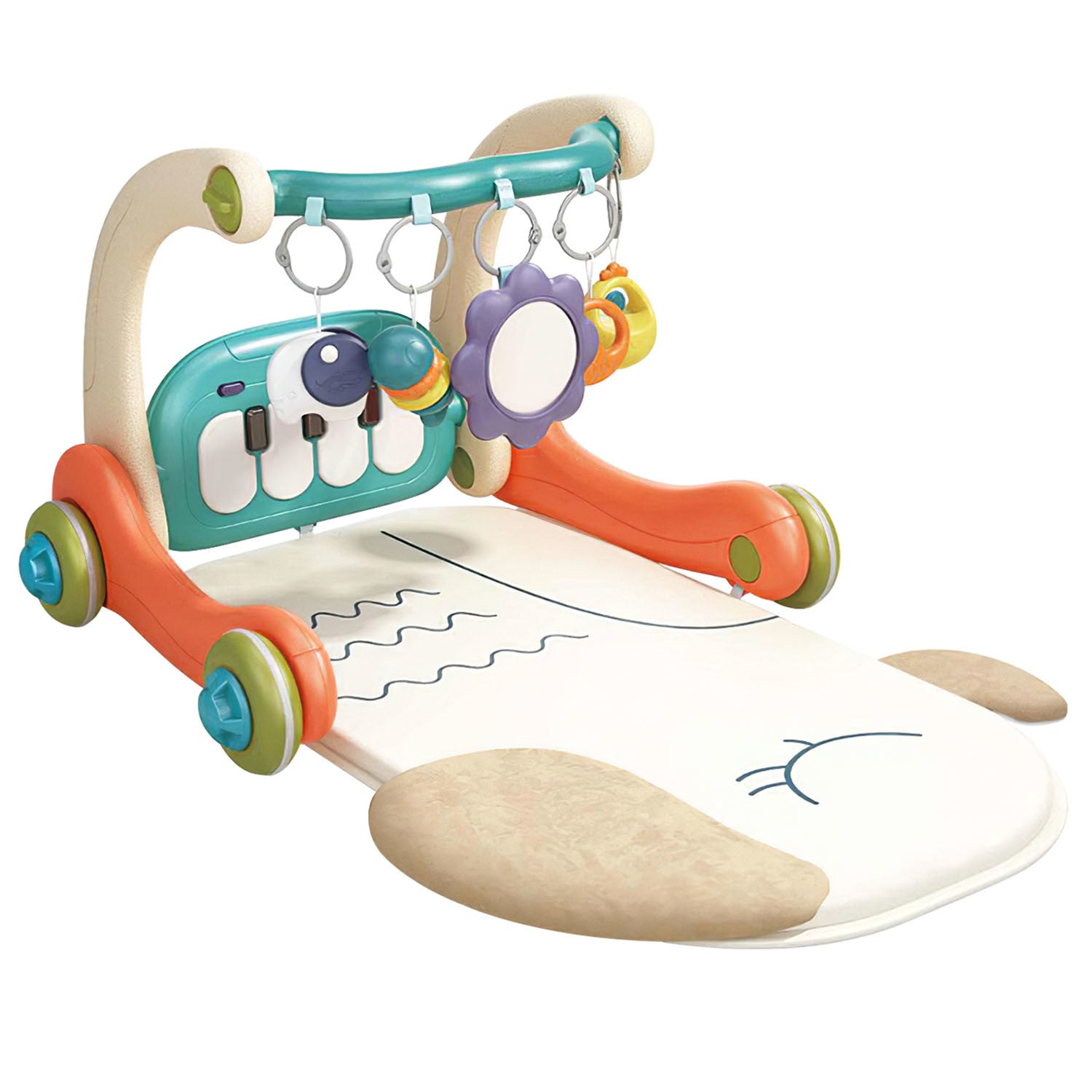 3 in 1 Baby Gym Playmat Learning Walker