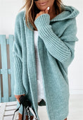 Load image into Gallery viewer, Melismae Oversized Solid Color Batwing Sleeve Open Style Hooded Sweater Knitted Cardigan
