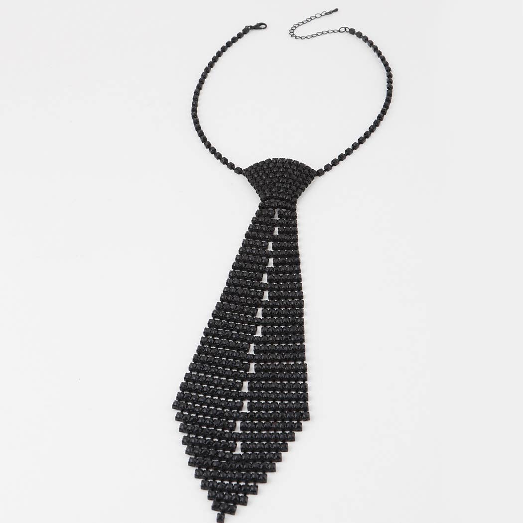 Bejeweled Necktie Statement Necklace