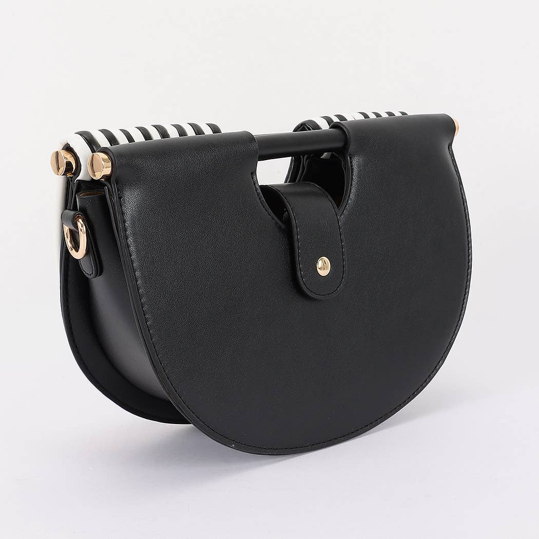 Metallic Faux Leather Noodle Bag