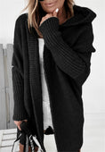 Load image into Gallery viewer, Melismae Oversized Solid Color Batwing Sleeve Open Style Hooded Sweater Knitted Cardigan
