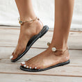 Load image into Gallery viewer, transparent slide sandals women pearl gold ankle accent summer sandal
