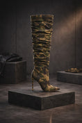 Load and play video in Gallery viewer, Nelly Camouflage Stiletto Knee High Boots

