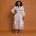 Load and play video in Gallery viewer, luxury boutique midi dress pastel floral long sleeve resort video
