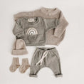 Load image into Gallery viewer, Kyle Unisex Spring Baby 2 Piece Sweatsuit Set. This dynamic duo features an adorable long-sleeved sweatshirt paired with cozy pants, giving your little one an instant dose of charm.
