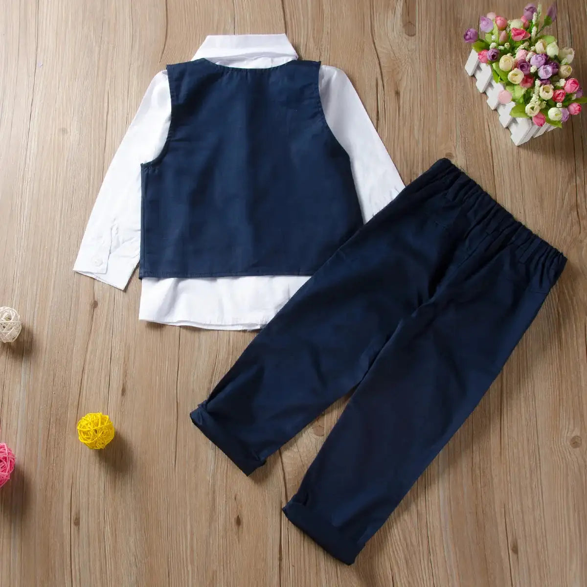 Ethan Navy 3 Piece Toddler Waistcoat Set