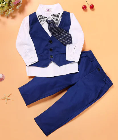 Ethan Navy 3 Piece Toddler Waistcoat Set