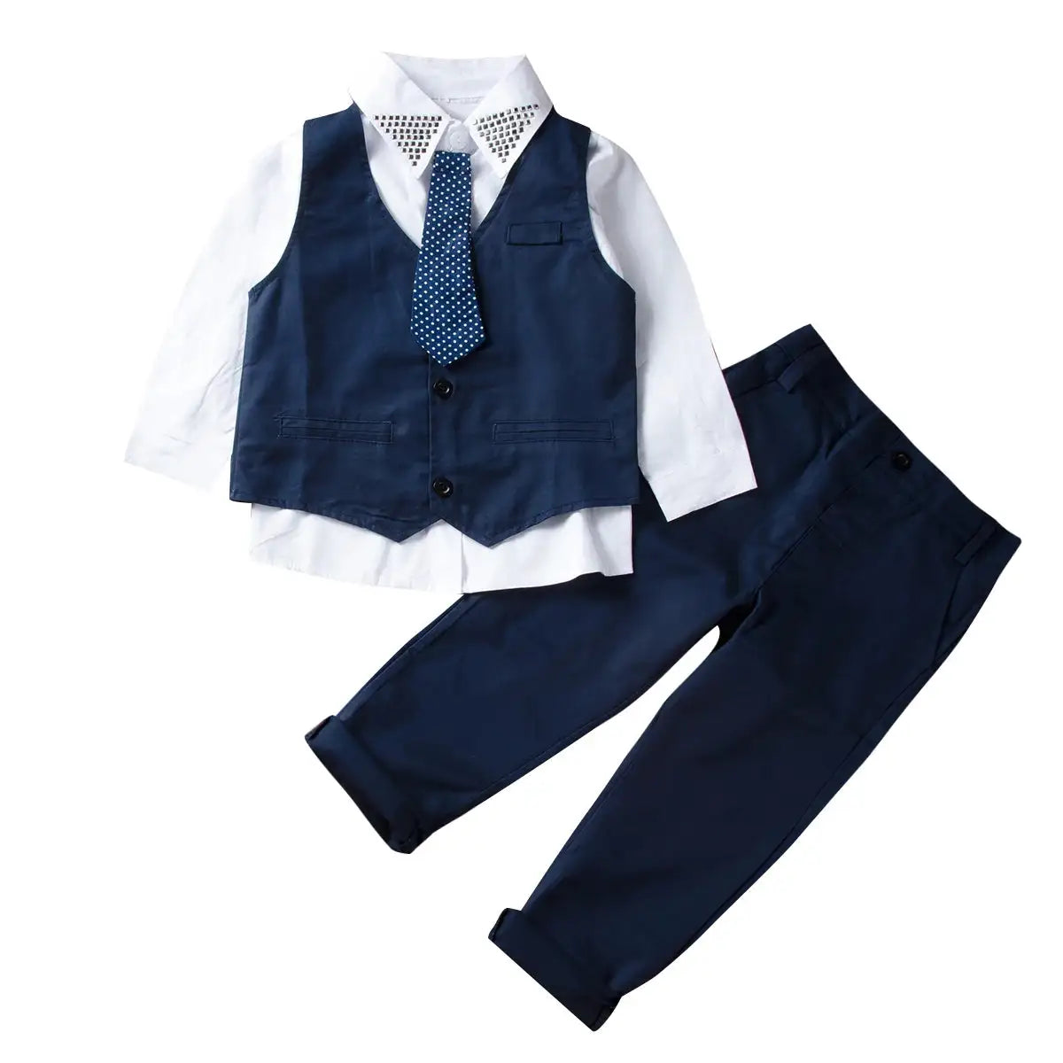 Ethan Navy 3 Piece Toddler Waistcoat Set