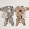 Load image into Gallery viewer, Kyle Unisex Spring Baby 2 Piece Sweatsuit Set. This dynamic duo features an adorable long-sleeved sweatshirt paired with cozy pants, giving your little one an instant dose of charm.
