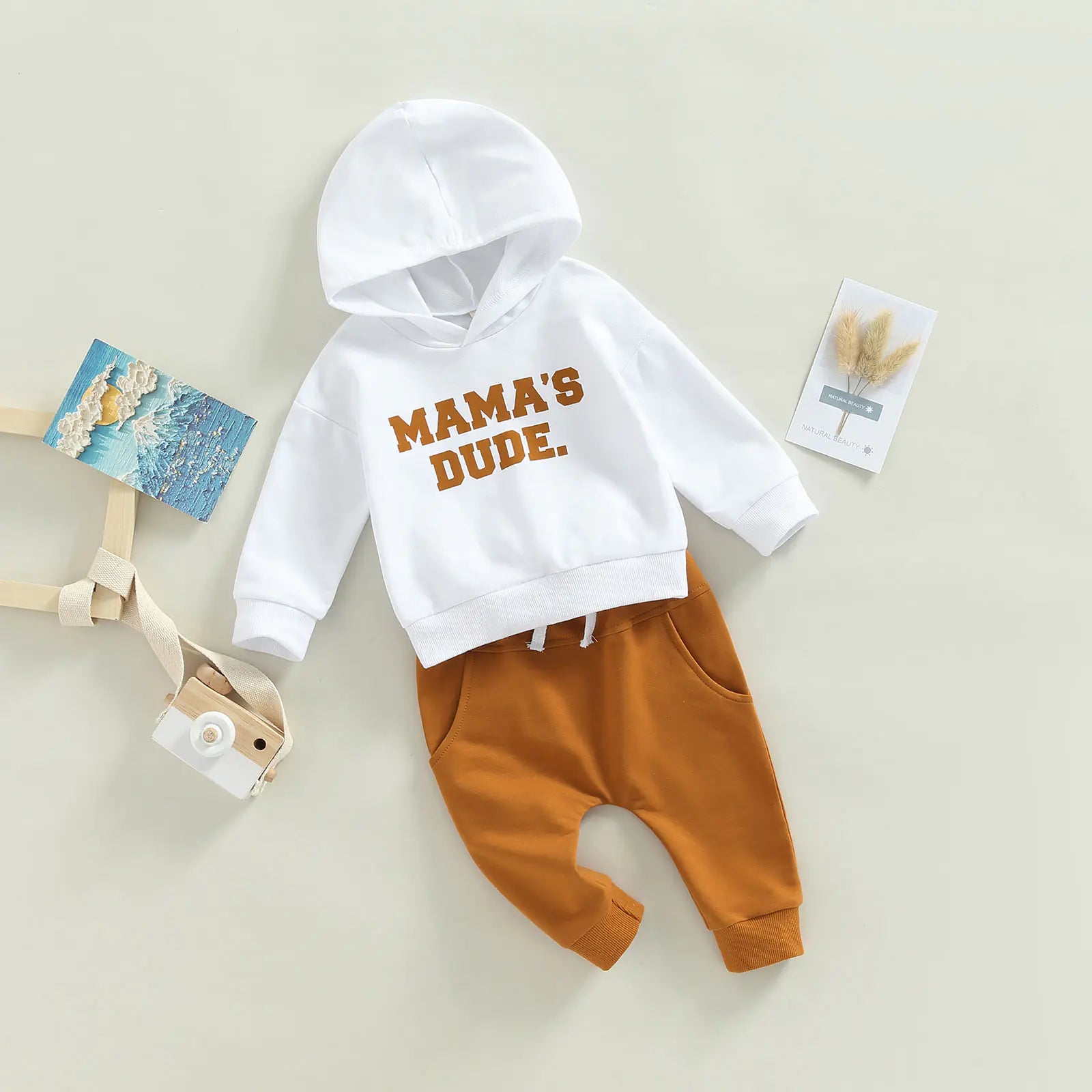 super-soft and cozy fabrics, this outfit is a dream come true for both you and your little adventurer. The lightweight and breathable material ensures he stays comfy from playtime to naptime, while the elasticated waistband makes changing a breeze